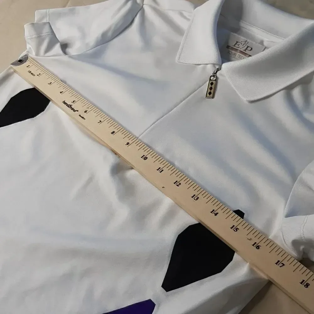 EP Pro Tour Tech White with Black and Purple Diamond Design Shirt